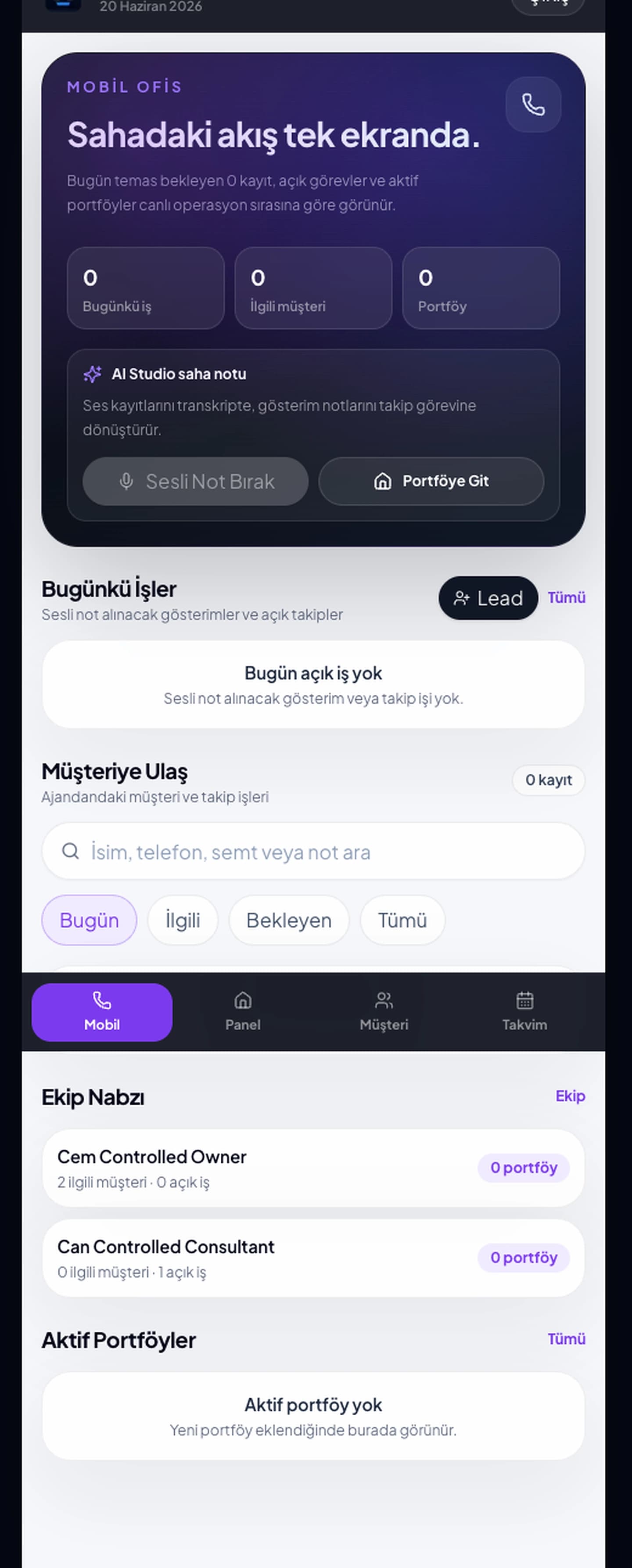 Gerçek Estafy mobil ürün ekranı