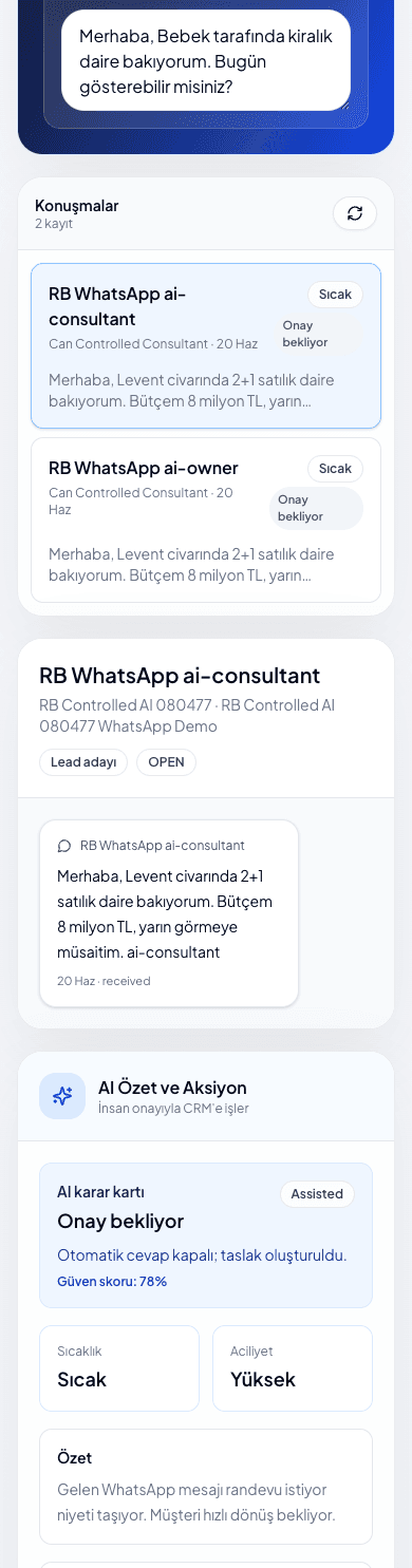 Gerçek Estafy mobil ürün ekranı