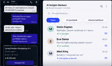 WhatsApp müşteri konuşması ve AI İletişim Merkezi